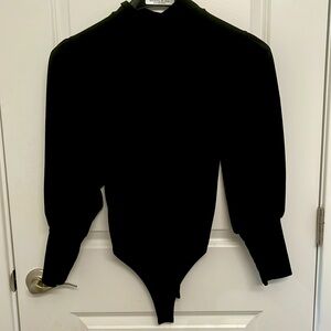 Fashion nova black long sleeve body suit size M